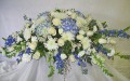 Blue and White Casket Spray